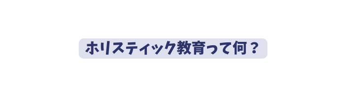 ホリスティック教育って何